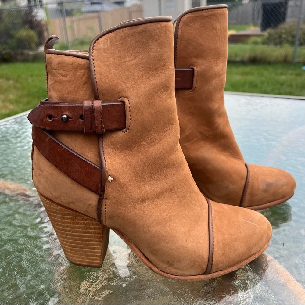 Rag & Bone Kinsey Block Heel Ankle Boot in Camel
